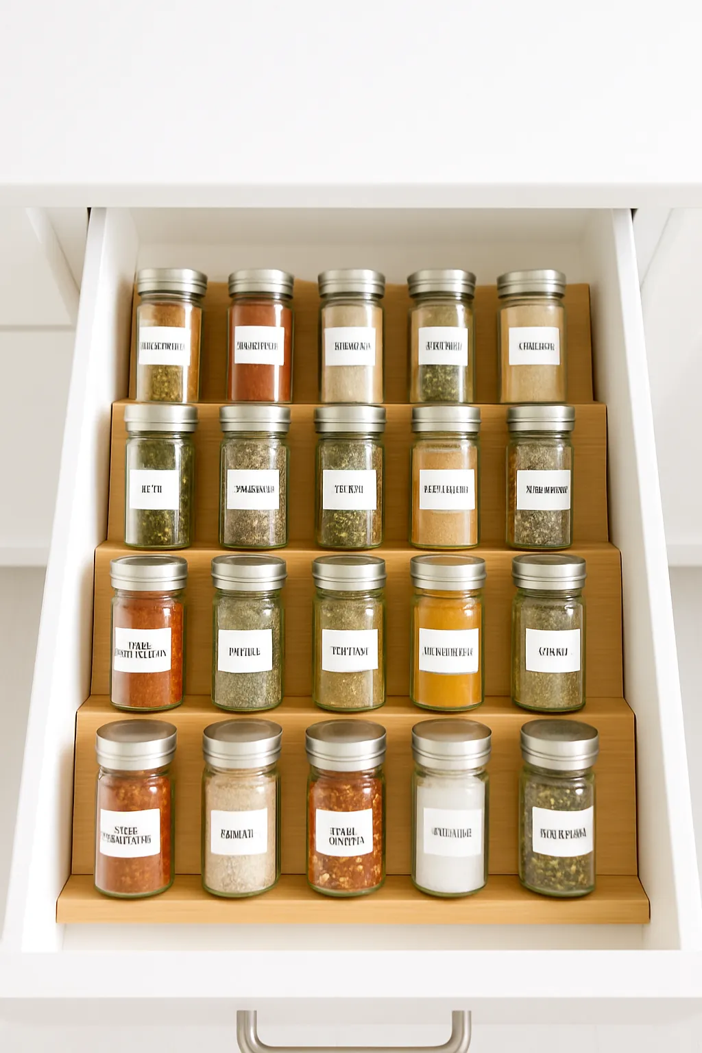 Pull-Out Drawer Inserts That Display Every Label at Once